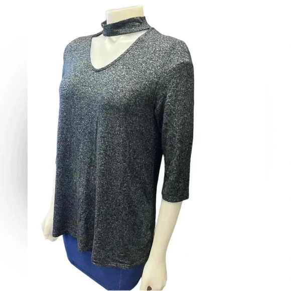 Coin 1804 3/4 Sleeve  Black Grey Heathered With Neck Wrap Size Large - Picture 2 of 9